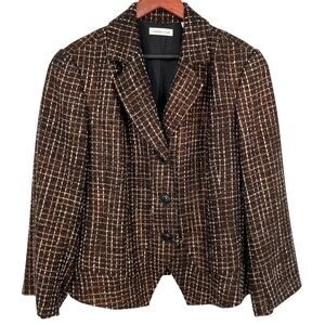 Coldwater Creek Plus Size W18 Metallic Sparkly Copper/Brown Blazer Jacket Top